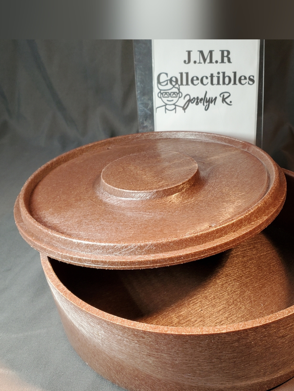 Retro 8" Classic Brown Melamine Tortilla Warmer Server Container with Lid